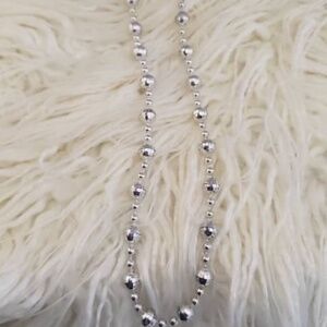 Stainless Steel Ball Silver Fashionable Long Necklace 🌴